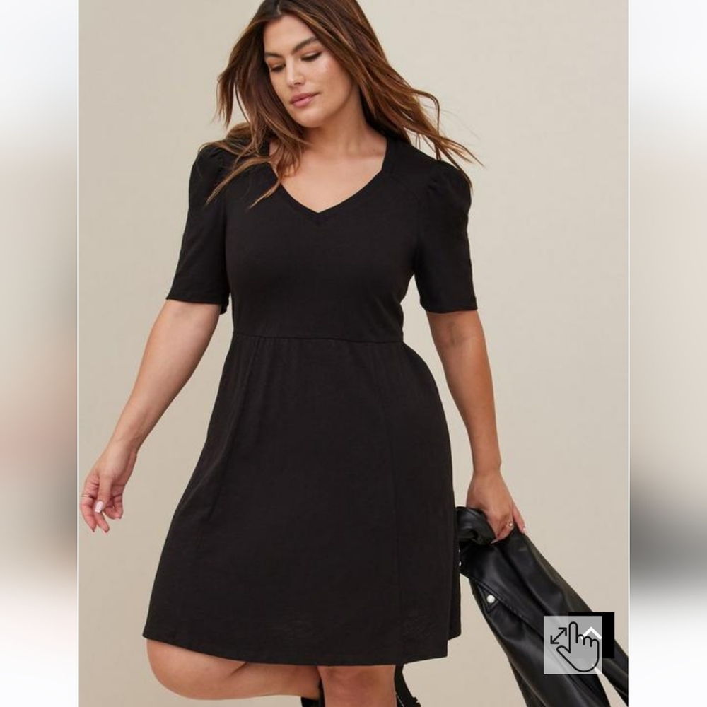 Torrid NEW! NWT Mini Slub Puff Sleeve Skater Dress